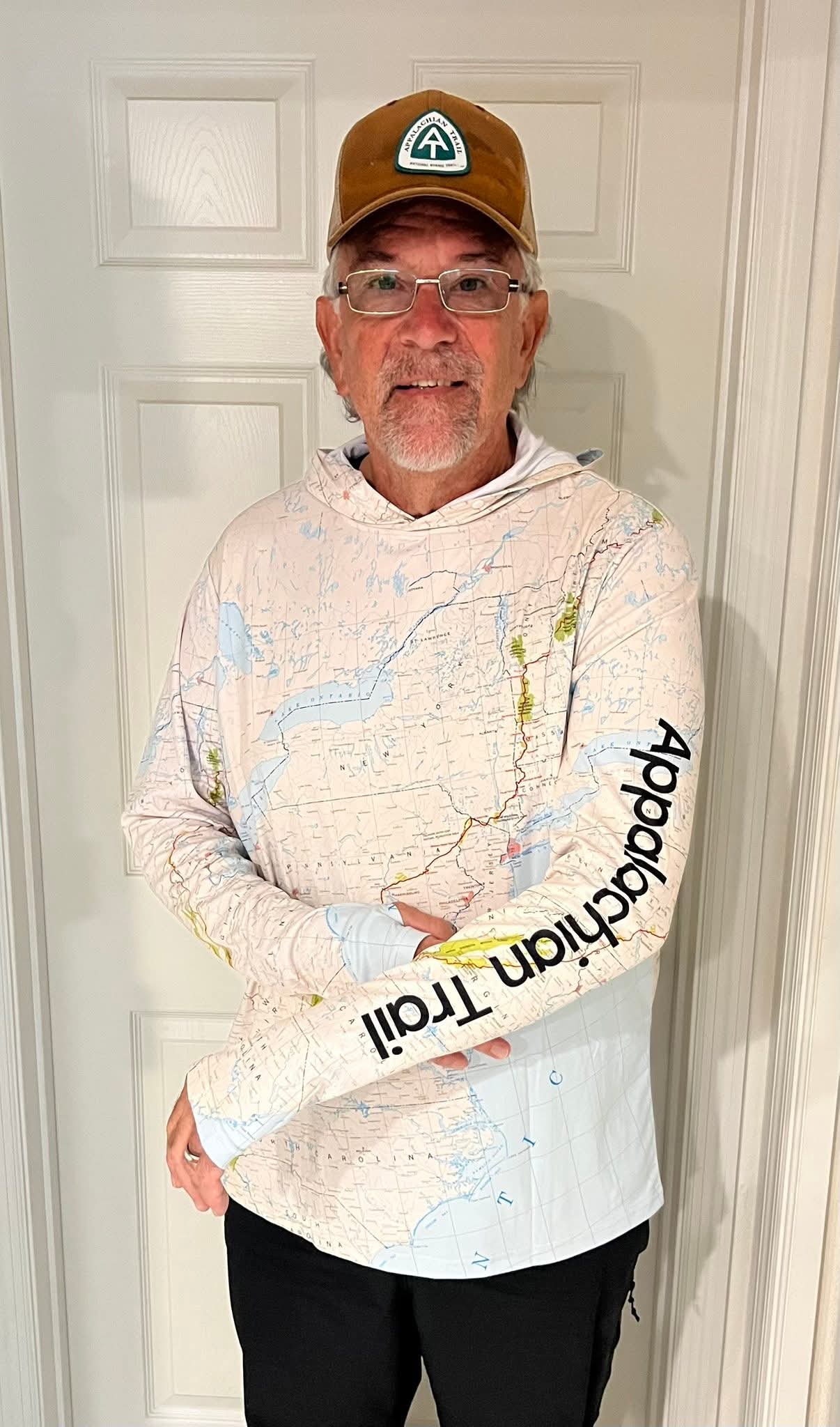 Appalachian Trail Map Sun Hoodie - Pale Earth Color